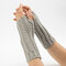 21CM Women Winter Knitting Jacquard Fingerless Long Sleeve Casual Warm Half Finger Gloves - Light Grey
