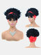 8 Inch Explosive Head Short Curly Hair Extensions Fluffy Turban Head Cover Wig - #01