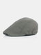 Unisex Cotton Linen Solid Color Retro Casual British Forward Hat Berets - Army Green