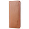 Women Men Genuine Leather Business Phone Case Card Wallet - Yellow