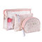 3Pcs Transparent Women's Cosmetic Bag Set Travel Waterproof Washing Bag Makeup Storage Bag - Light Pink