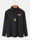 Mens Faux Leather Detail Epaulets Cotton Casual Long Sleeve Golf Shirts - Black