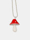 Cartoon Color Mushroom Necklace Personality Cute Resin Pendant Charm Jewelry Gift - Red