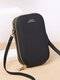 Women Faux Leather Fashion Touch Screen Mini Crossbody Bag Phone Bag - Black
