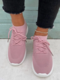 Large Size Women Casual Breathable Knitted Lightweight Soft Comfy Sneakers - Pink