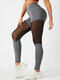 Famous Tiktok Mesh Patchwork Base Sport Yoga Leggings for Women - Dark Gray