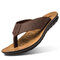 Men Clip Toe Soft Sloe Water Beach Sandals Casual Flip Flops - Brown