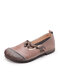 Женская повседневная обувь для вождения в стиле ретро Soft Comfy Натуральная Кожа с цветочным принтом - Камея Браун