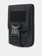 Men's Nylon Double Layer Phone Bag Mesh Cell Phone Waist Bag Outdoor Compass Cigarette Case Sports Waist Bag Function Card Case - Black