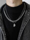 2 Pcs Trendy Fashion Hip-hop Multi-layers Capital Alphabet Letter Shape Titanium Stainless Steel Necklace - Y