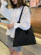 المرأة قماش عارضة الصلبة Fold حقيبة الكتف حقيبة يد - أسود