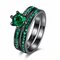 Simple Women Ring Glass Crystal Rhinestone Luxury Ring  - Green