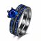 Simple Women Ring Glass Crystal Rhinestone Luxury Ring  - Blue