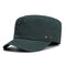 Mens Cotton Breathable With Ventilation Holes Flat Top Caps Outdoor Sunshade Military Army Hat - Blue