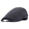 Men Cotton Beret Flat Cap Solid Color Ivy Gatsby Newsboy Sunshade Casual Peaked Forward Cap Adjustable Hat - Grey
