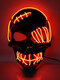 1 PC One-Eyed Pirate Mask Halloween LED Light Up Mask For Festival Halloween Cosplay Costume For Men Women Kids - Red