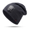 Mens Solid Color Velvet Hat Warm Winter Outdoor Skiing Cycling Travel Beanie - Grey