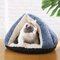 Pet Dog Cat Winter Soft Warm Plush Sleeping Bag Puppy Tent Cave Bed - Blue
