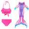 3Pcs Girls Mermaid Swimsuit Bikini Set For 4Y-13Y - 8