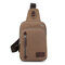 Men Canvas Casual Outdoor Sports Shopping Chest Bags Shoudler Bags - Coffee