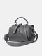 JOSEKO Women's Faux Leather Casual Simple Soft Leather Tote Shoulder Crossbody Bag - Dark Gray