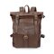 Men Women PU Leather Vintage Large Captial Backpack Laptop bags School Bag Shoulder Bags - Coffee1