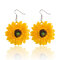 Bohemian Geometric Sunflower Pendant Earrings Exaggerated Yellow Sun Flower Earrings Cute Jewelry - Yellow