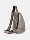 Women Genuine Leather Multi-Layers Earphone Hole Crossbody Bag Chest Bag Sling Bag - Gray