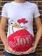 Cute Cartoon Print Maternity Comfy Cotton T-Shirt - Red