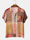 Men Multicolor Color Block Lightweight Casual Shirt - Brown