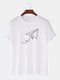 Mens Letter Printed Short Sleeve Light Casual T-shirts - White