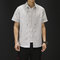 Japanese Large Size Striped Shirt Fashion Business Casual Men's Short-sleeved Shirt Men's Shirt - White