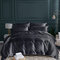 Bedding Sets Soft Silk Like King Double Size Summer Bed Linen China Luxury Bedding Kit Duvet Cover Set - Black