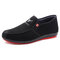 Men Synthetic Suede Warm Lining Casual Slip On Shoes - Black