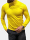 Mens High Neck Casual Long-sleeved Sweater - Giallo