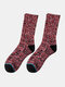 5 paires de chaussettes unisexes Dacron épaisses et mélangées, chaleur respirante, tube moyen - rouge