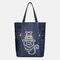 حقائب كتف نسائية لطيفة على شكل قطة كبيرة سعة حقائب كتف ترفيهية - البحريه الزرقاء