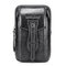 EKPHERO Vintage Genuine Leather Business Casual Waist Bag Phone Bag For Men - Black