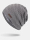 Men Wool Plus Thick Winter Keep Warm Windproof Knitted Hat - Gray