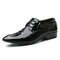 Men PU Leather Non Slip Metal Decoration Business Formal Dress Shoes  - Black