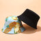 Women & Men Fruit Print And Black Two-Sided Bucket Hat  - 1