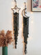 1PC Cotton Black Moon Star Pattern Hand Woven Wall Hangings Ornament Home Decoration - Star