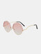 Unisex Metal Full Round Frame PC Colorful Lens Anti-UV Sun Protection Sunglasses - #03