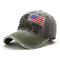 Unisex Vintage Patriotic Baseball Cap Stylish Distressed American Flag Cap Cowboy Hat - #03