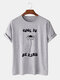 Mens Sunflower Slogan Print Crew Neck Short Sleeve Cotton T-Shirts - Gray