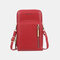Women 8 Card Slots 6.3 Inch Phone Bag Multifunctional Solid Crossbody Bag - Red