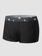 Men Ice Silk Heavenly Body Waistband Seamless Lined Breathable Comfy Boxers Briefs - Black