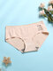1Pcs Women Cute Bear Pattern Seamless Antibacterial Cotton Cozy Panties In Multi Color - Nude