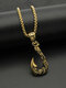 Trendy Carved Anchor-shaped Pendant Stainless Steel Necklace - Gold Black Pendant（No Chain）