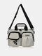 Men Nylon Fashion Large Capacity Multi-Carry Crossbody Bag Shoulder Bag - Gray